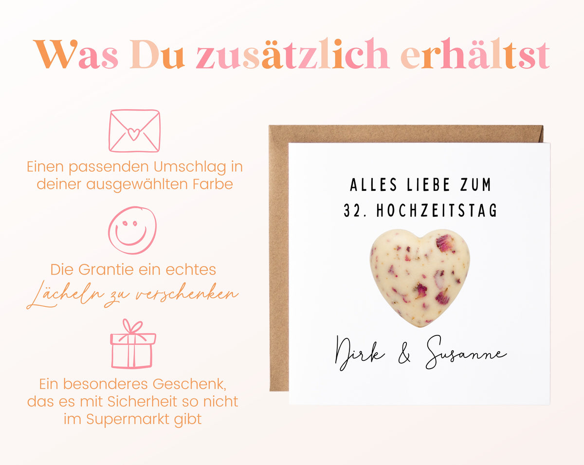 Seifenhochzeit Karte - Seifenherz - personalisiert