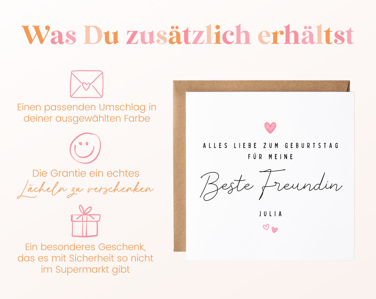 Geburtstagskarte Beste Freundin mit Wunschname