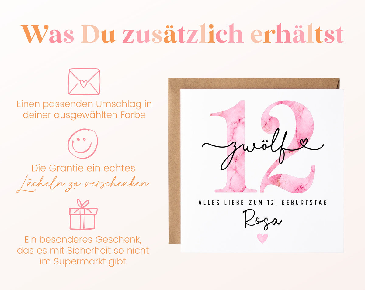 12. Geburtstag – Weitere Ansicht der Karte
