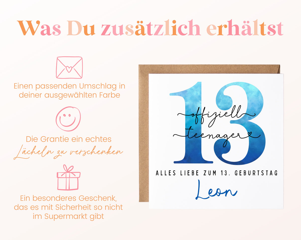 13. Geburtstag – Weitere Ansicht der Karte