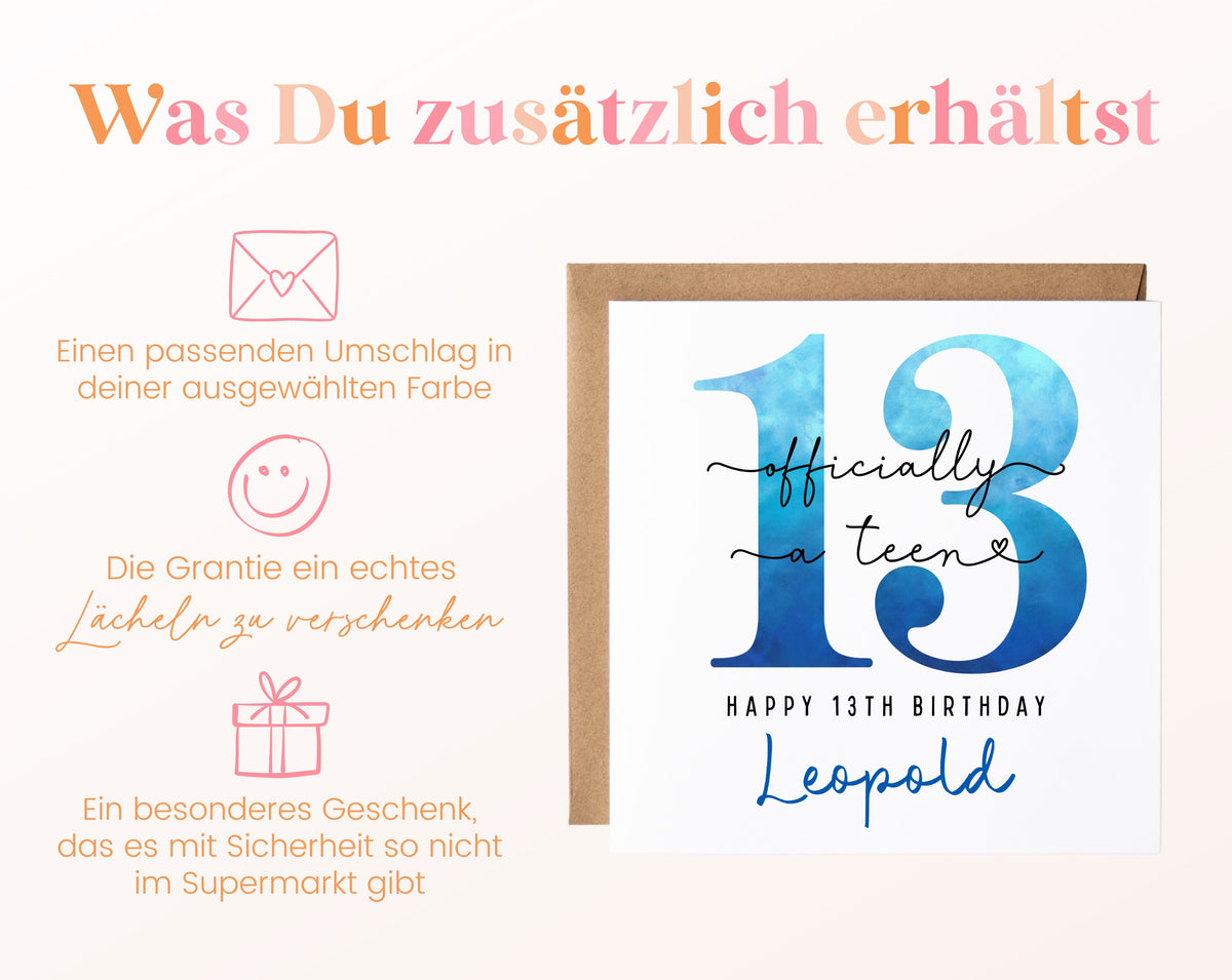 13. Geburtstag – Weitere Ansicht der Karte