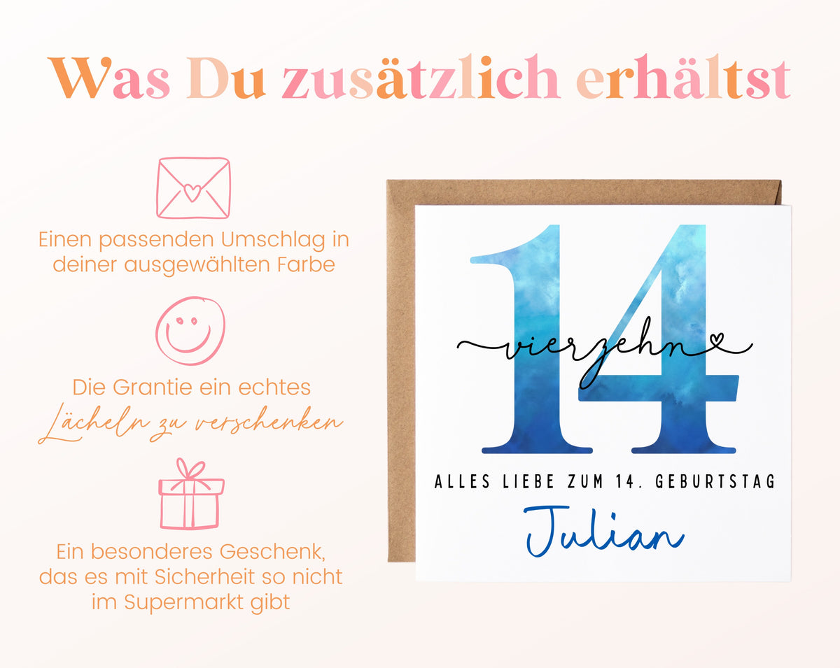 14. Geburtstag – Weitere Ansicht der Karte