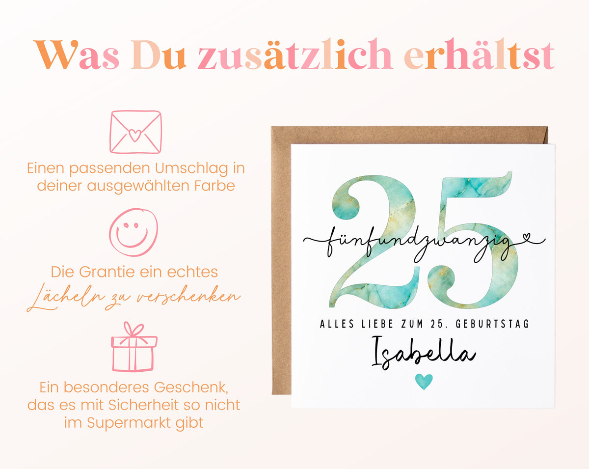 25. Geburtstag – Weitere Ansicht der Karte