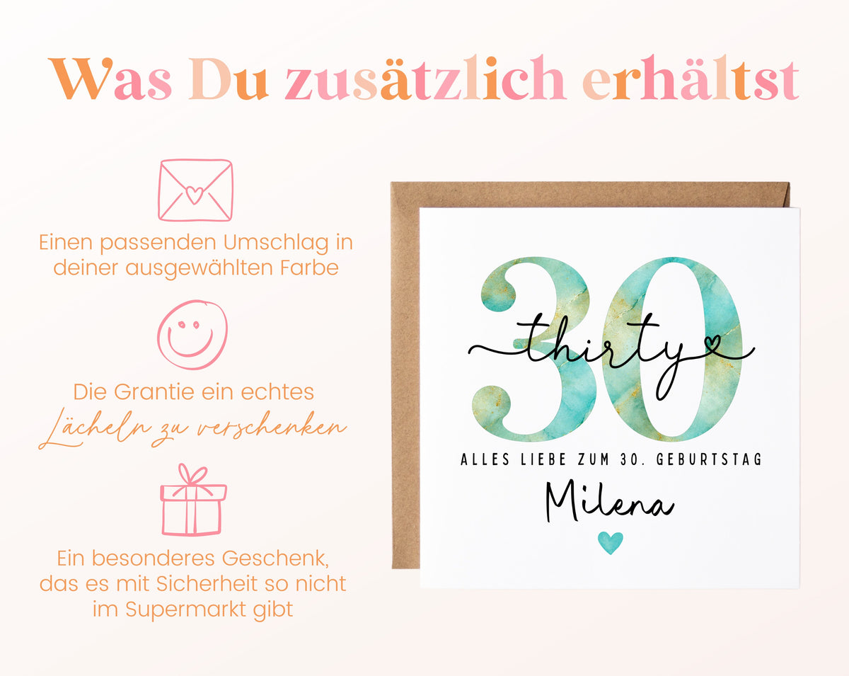 30. Geburtstag – Weitere Ansicht der Karte