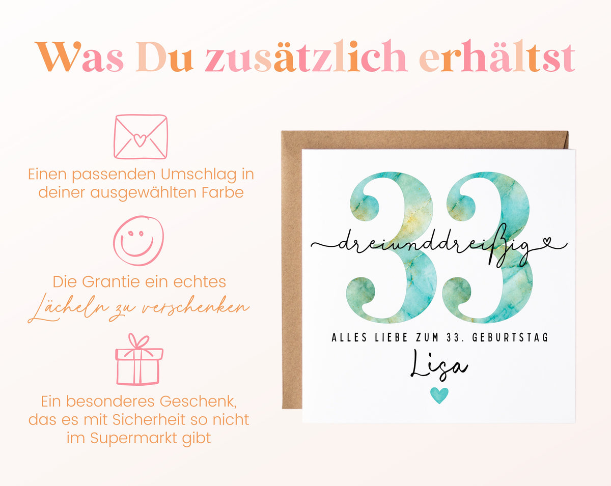 33. Geburtstag – Weitere Ansicht der Karte