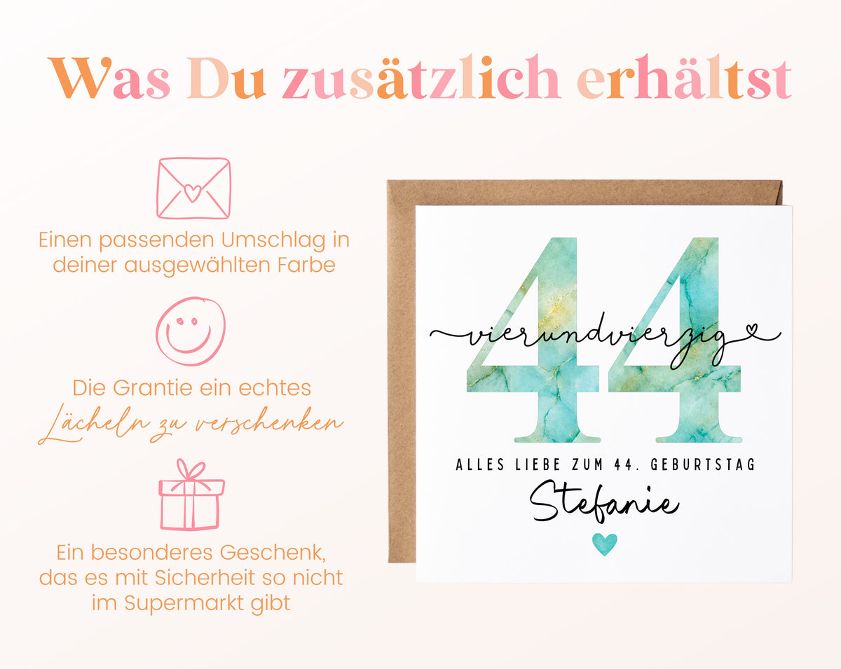 44. Geburtstag – Weitere Ansicht der Karte