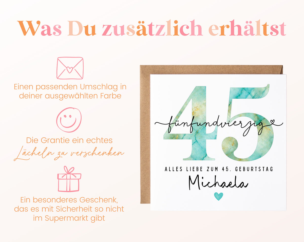 45. Geburtstag – Weitere Ansicht der Karte