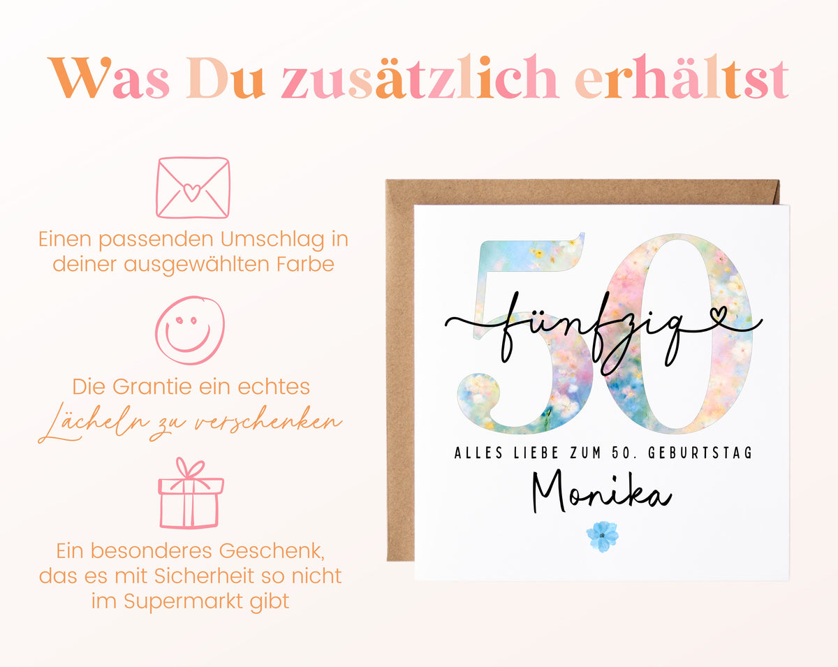 50. Geburtstag – Weitere Ansicht der Karte