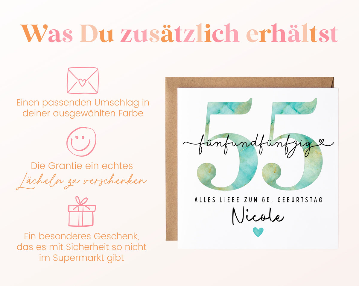 55. Geburtstag – Weitere Ansicht der Karte