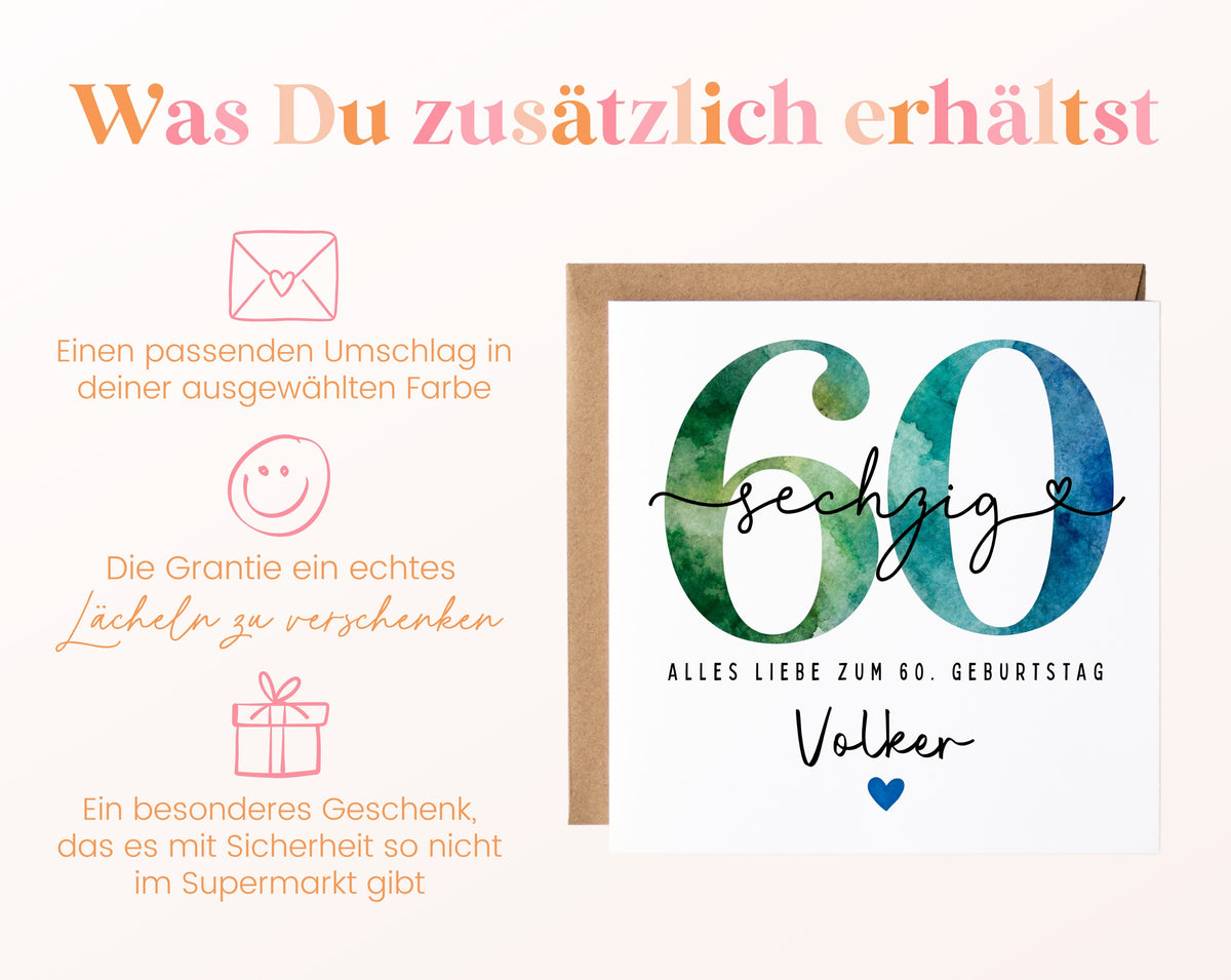 60. Geburtstag – Weitere Ansicht der Karte