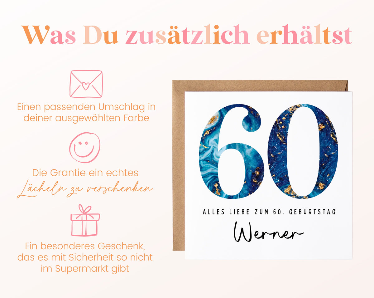 60. Geburtstag – Weitere Ansicht der Karte
