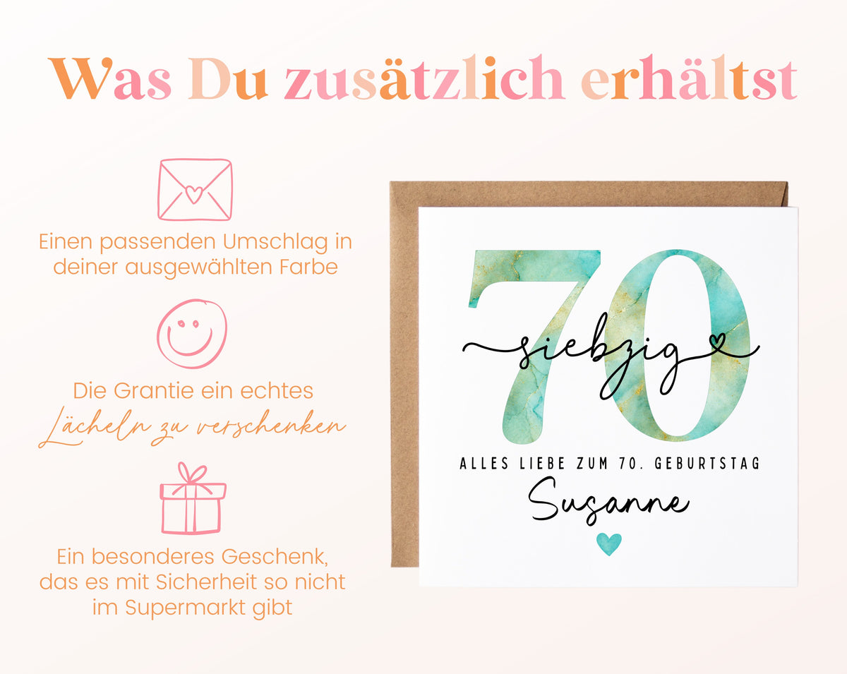 70. Geburtstag – Weitere Ansicht der Karte
