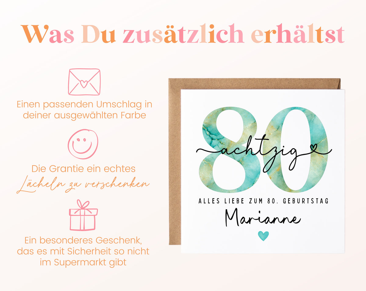 80. Geburtstag – Weitere Ansicht der Karte