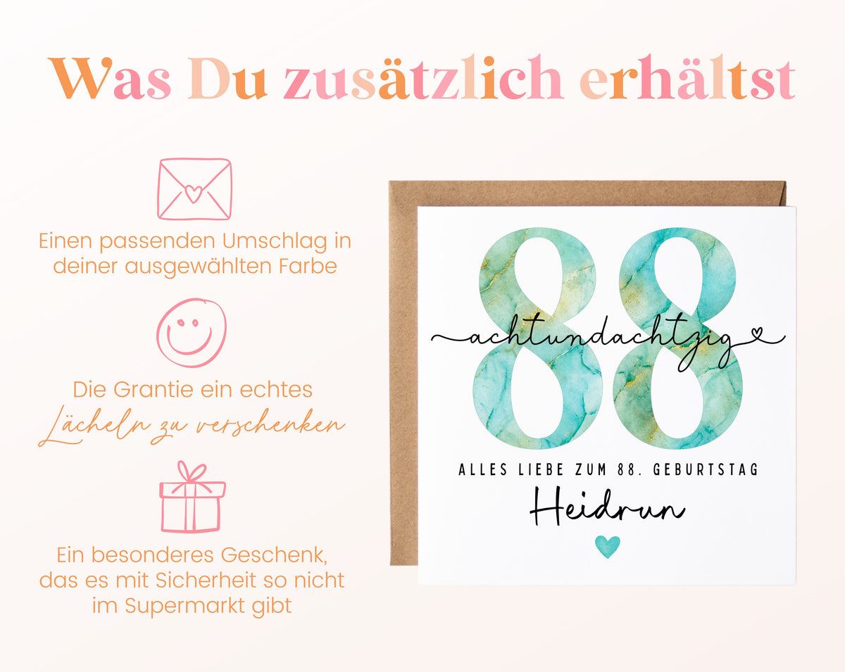 88. Geburtstag – Weitere Ansicht der Karte