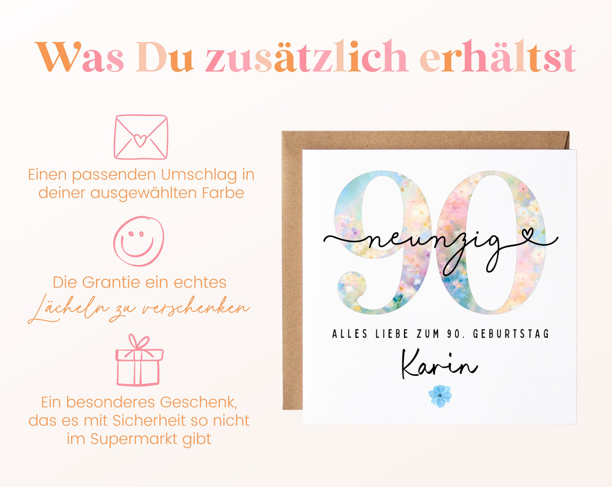 90. Geburtstag – Weitere Ansicht der Karte