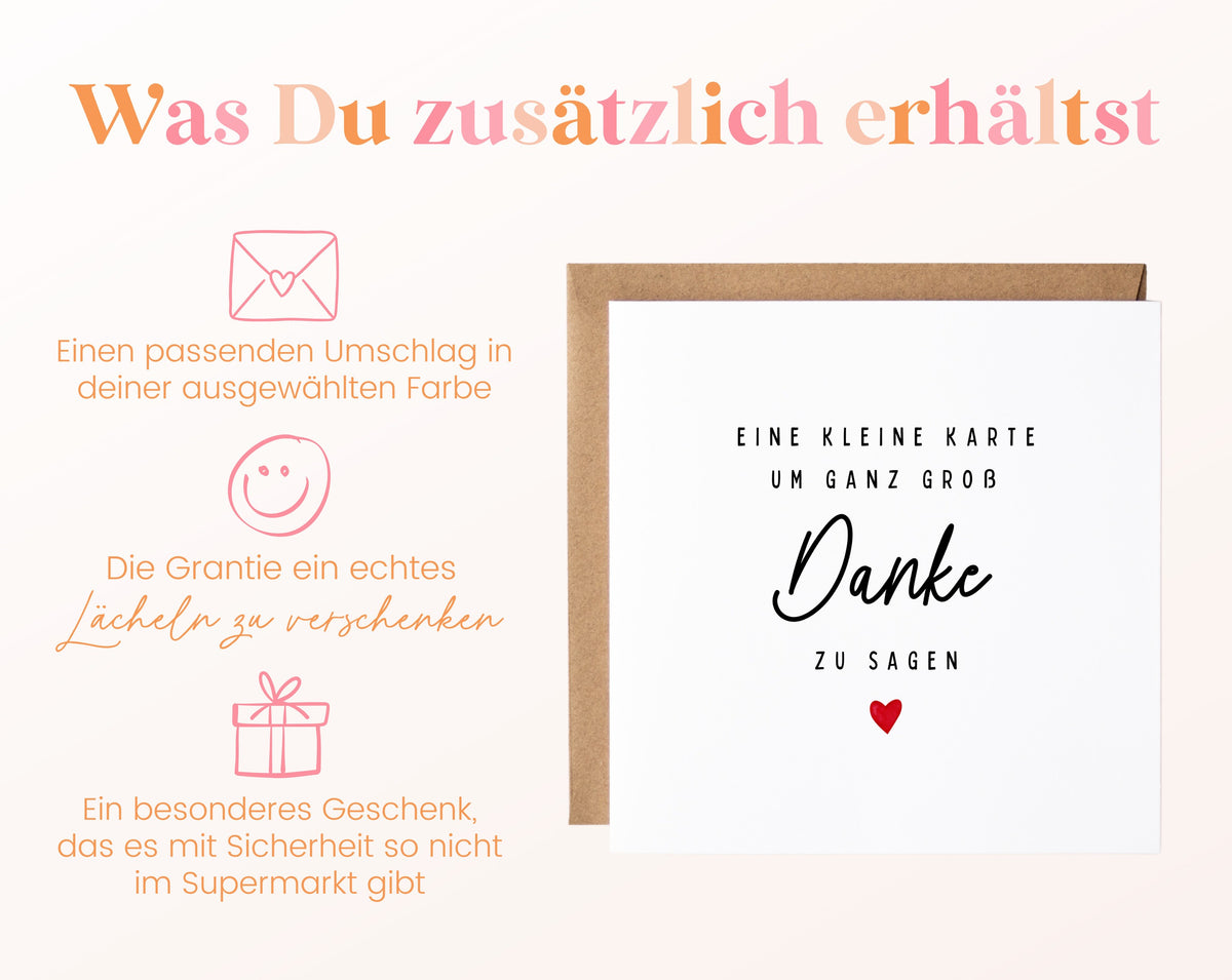Dankeskarte – Eine kleine Karte, um ganz groß Danke zu sagen – Zusätzliche Produktinformationen