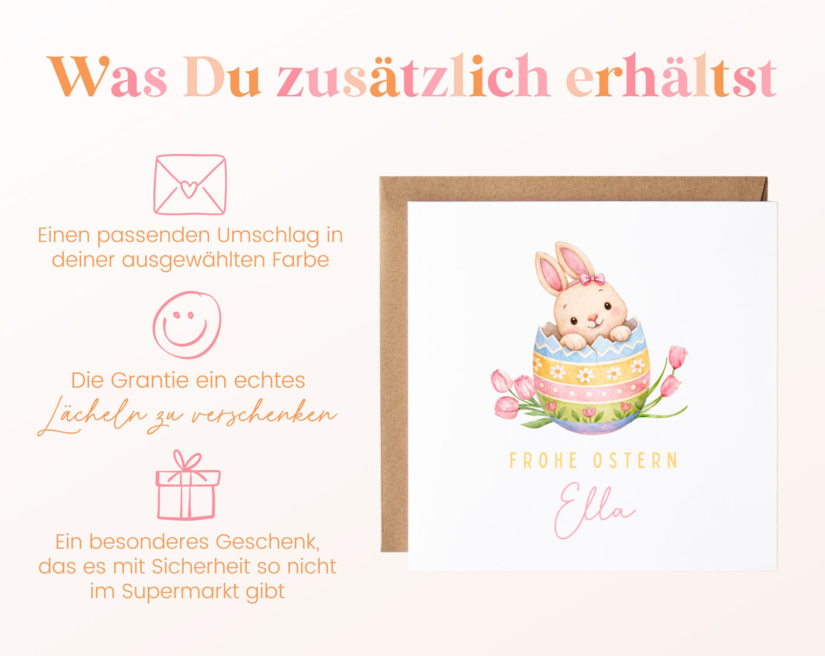 Osterkarte mit passendem Umschlag