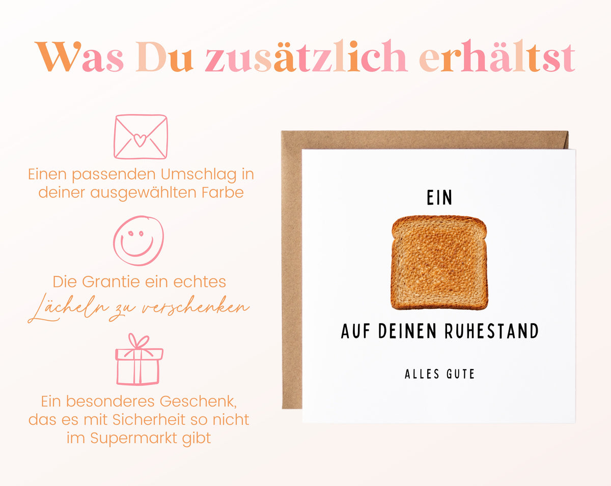 Ruhestandskarte Ein Toast auf deinen Ruhestand – Toastbrot – Weitere Informationen