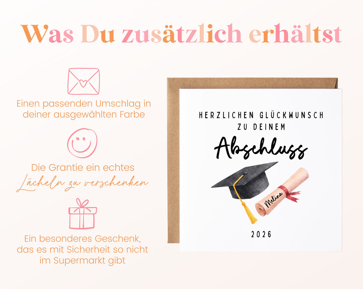 Personalisierte Karte Abschluss – Zusätzliche Informationen