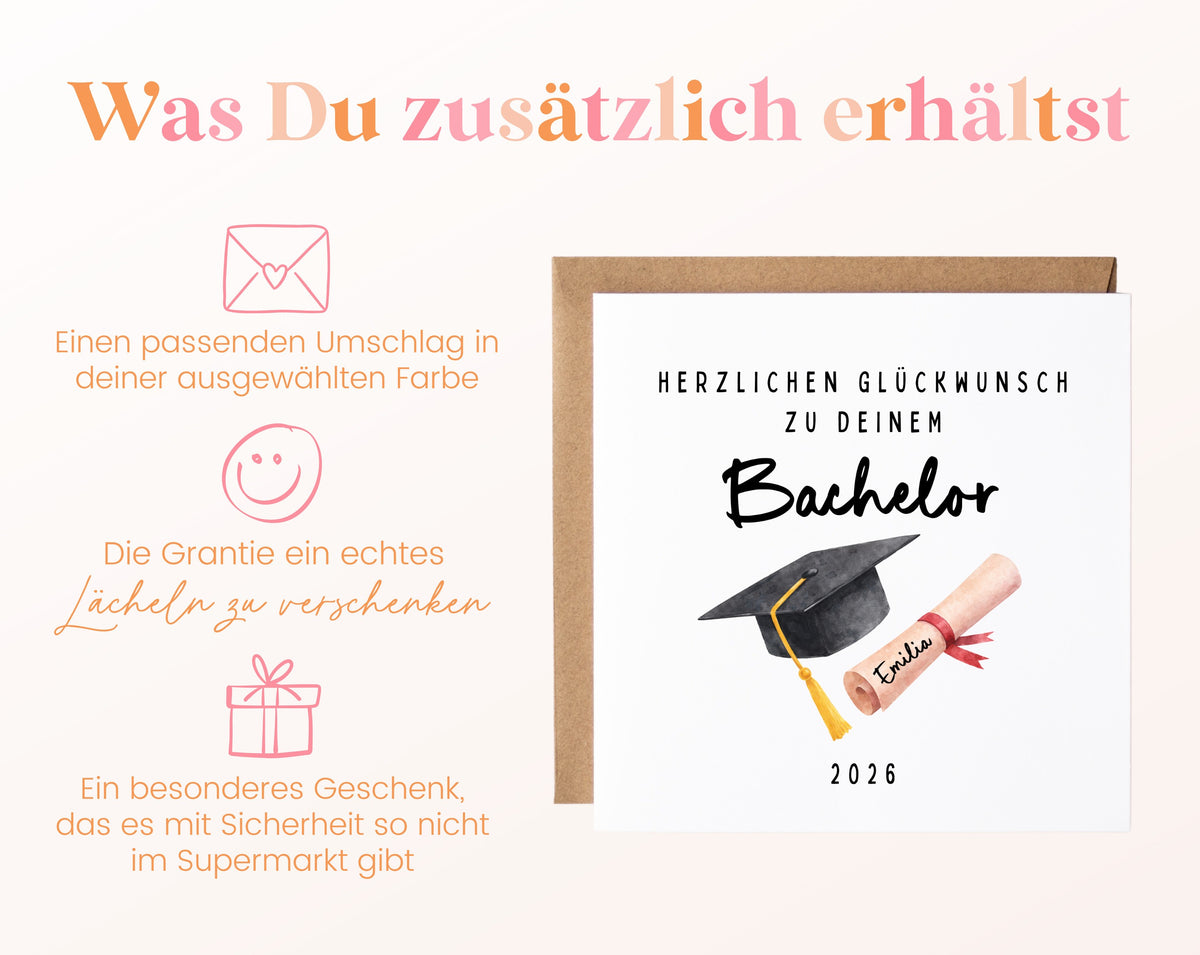 Personalisierte Karte Bachelor – Zusätzliche Informationen