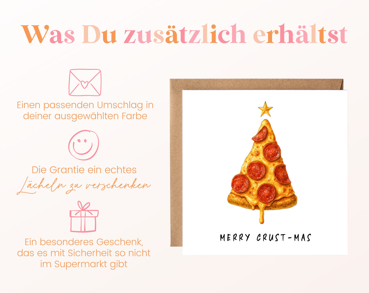 Weihnachtskarte – Pizza – Merry Crust-mas