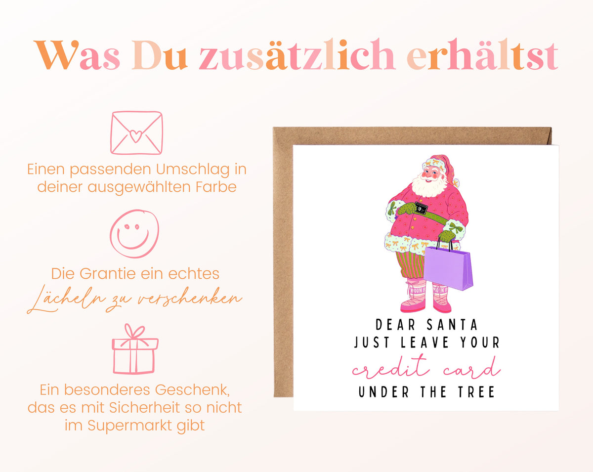 Weihnachtskarte – Dear Santa – Credit Card
