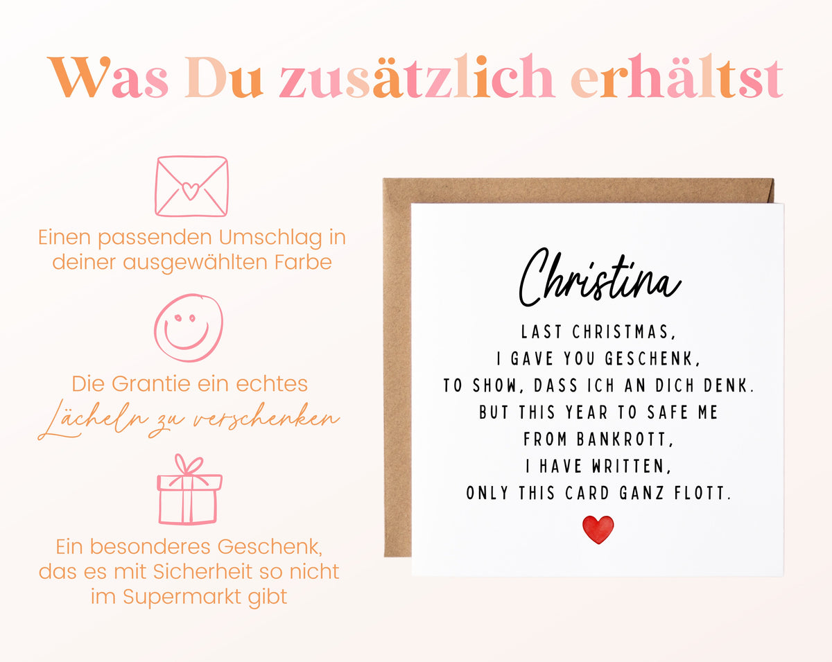 Weihnachtskarte – Last Christmas – mit Herz – 06 zusaetzlich