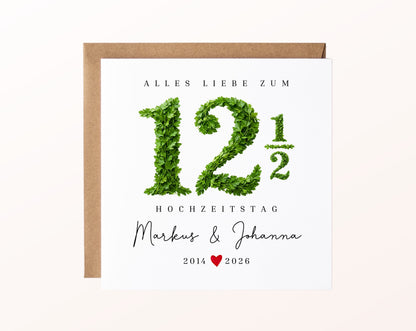 Petersilienhochzeit Karte - Blattzahl 12½ - personalisiert