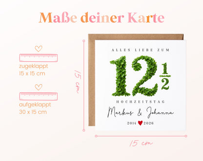 Petersilienhochzeit Karte - Blattzahl 12½ - personalisiert