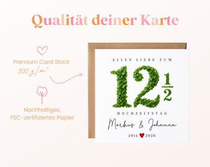 Petersilienhochzeit Karte - Blattzahl 12½ - personalisiert