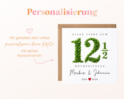 Petersilienhochzeit Karte - Blattzahl 12½ - personalisiert