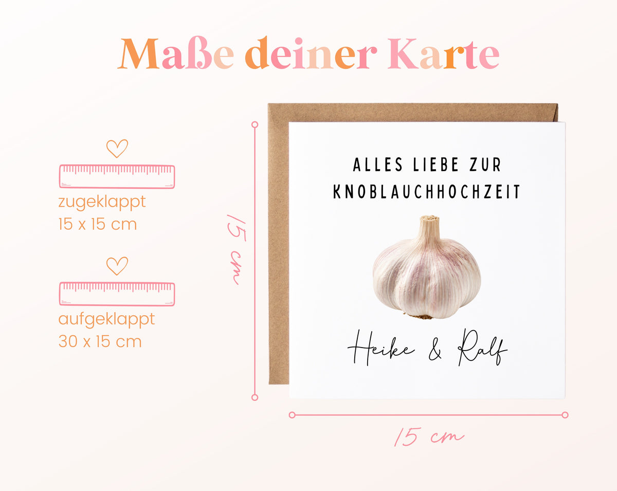 Knoblauchhochzeit Karte - Knoblauchknolle - personalisiert