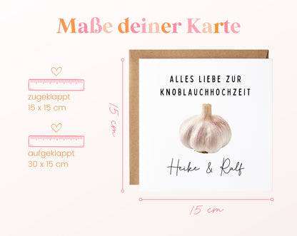 Knoblauchhochzeit Karte - Knoblauchknolle - personalisiert