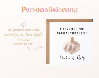 Knoblauchhochzeit Karte - Knoblauchknolle - personalisiert