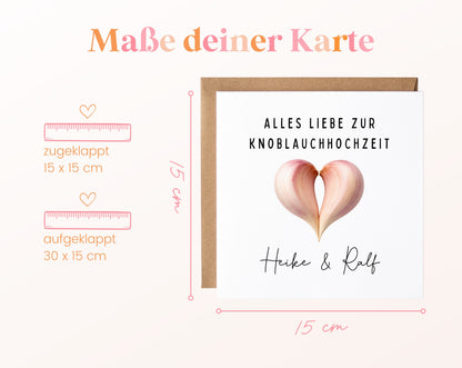 Knoblauchhochzeit Karte - Knoblauchherz - personalisiert