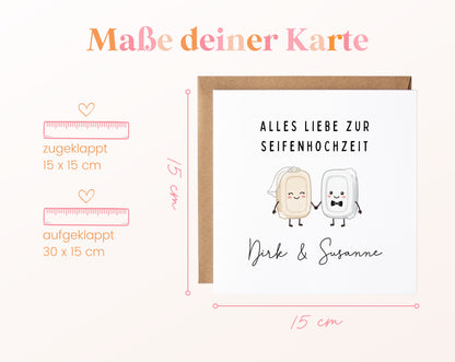 Seifenhochzeit Karte - Seifenpaar - personalisiert