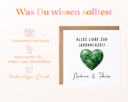 Jadehochzeit Karte - dunkles Herz - personalisiert
