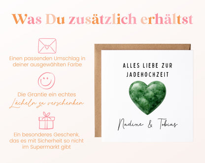 Jadehochzeit Karte - dunkles Herz - personalisiert