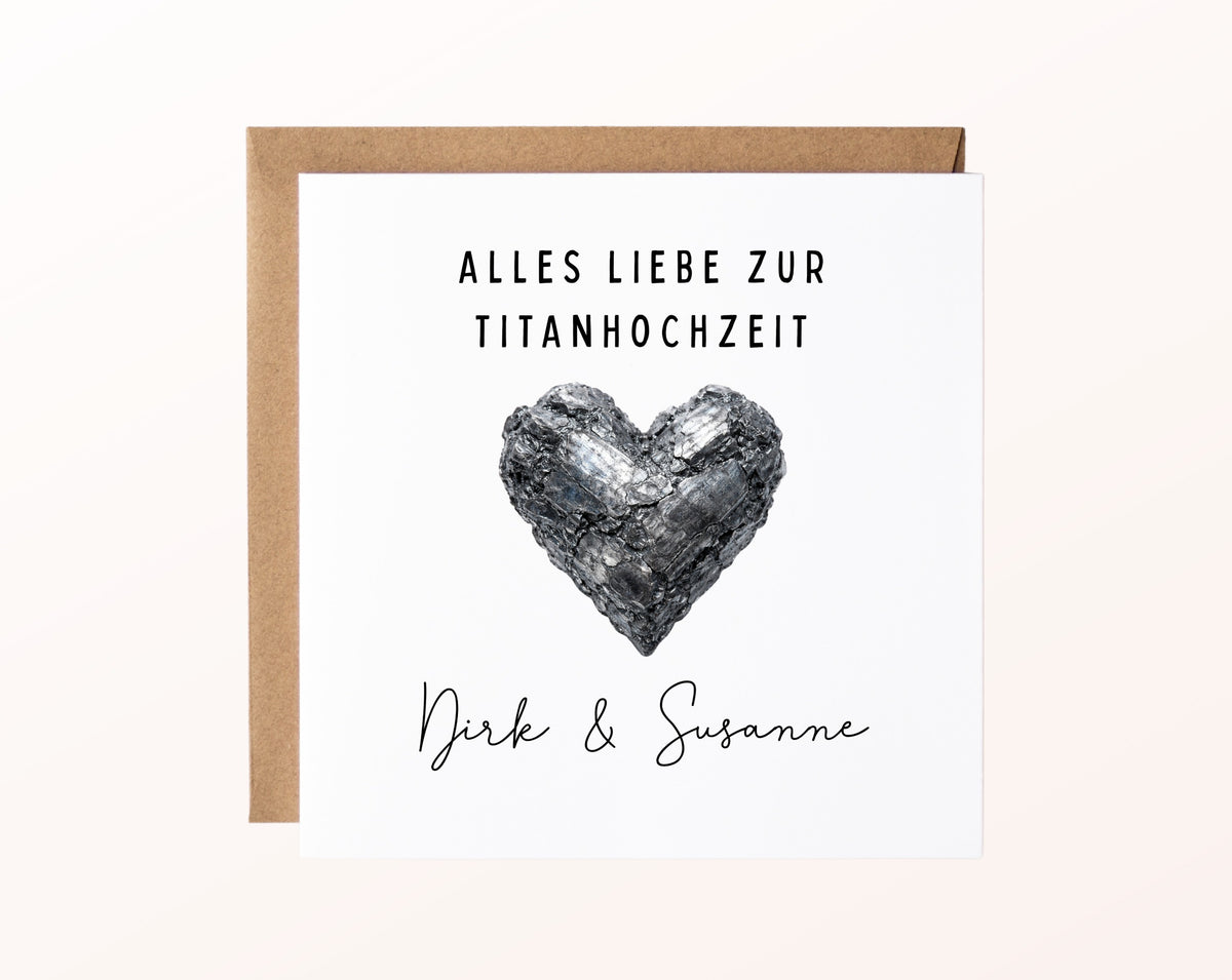 Titanhochzeit Karte - Titanherz - personalisiert