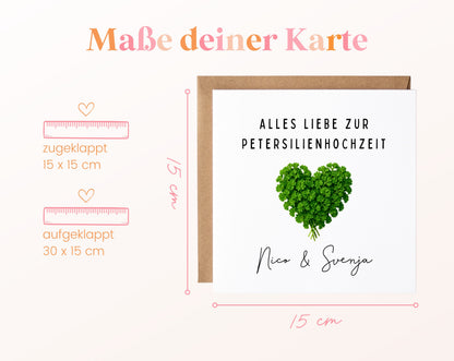 Petersilienhochzeit Karte - Herz - personalisiert