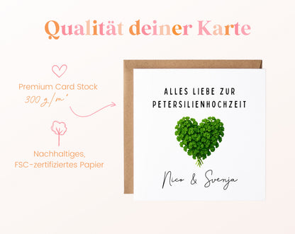 Petersilienhochzeit Karte - Herz - personalisiert