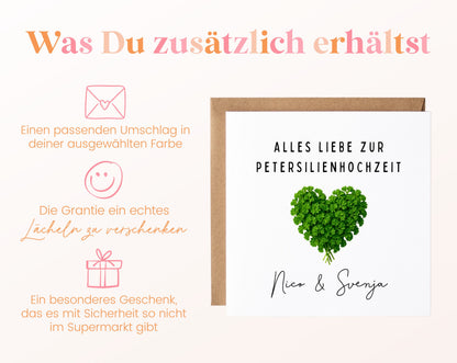 Petersilienhochzeit Karte - Herz - personalisiert
