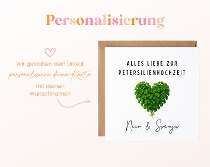 Petersilienhochzeit Karte - Herz - personalisiert
