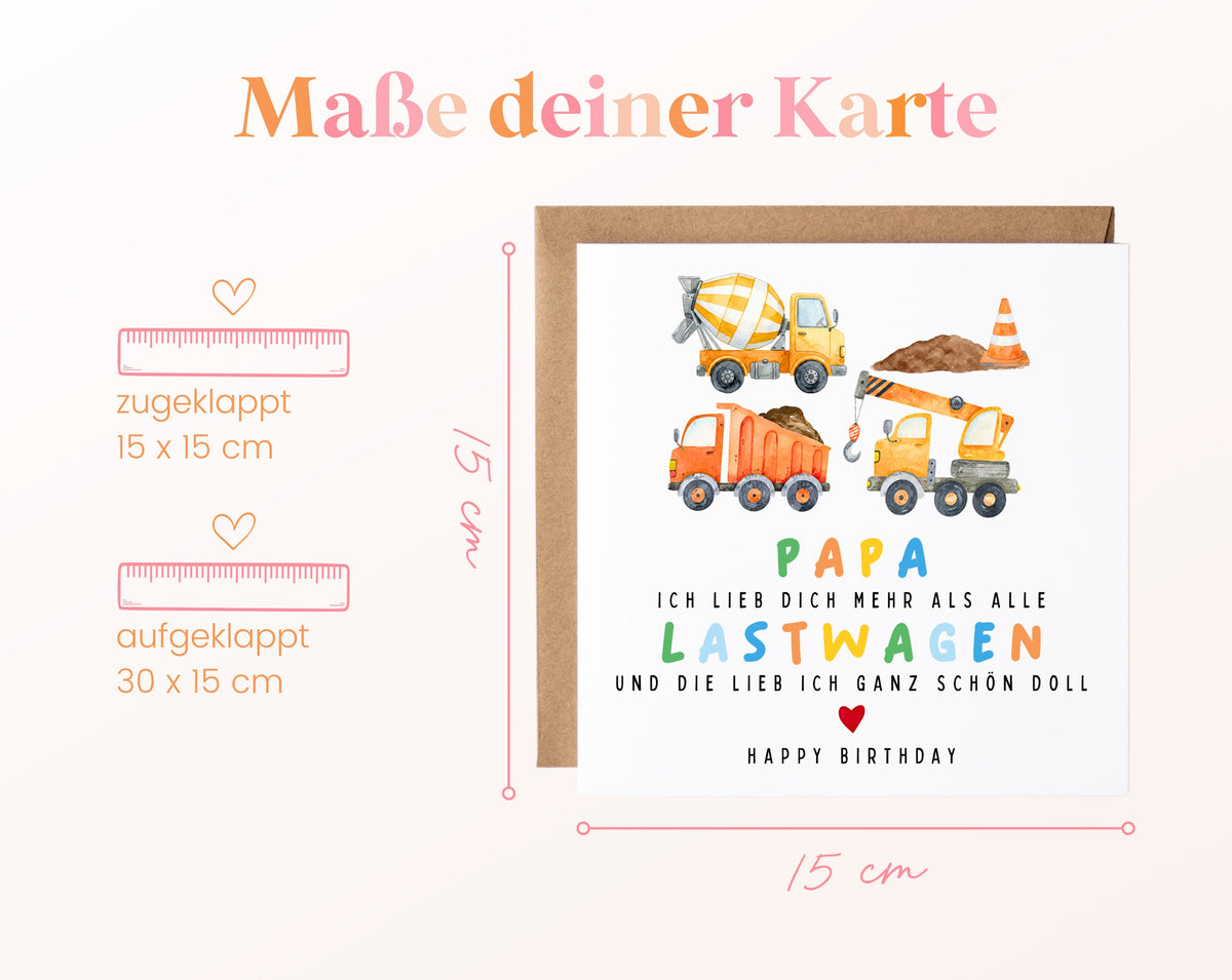 Geburtstagskarte Papa mit Lastwagen