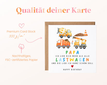Geburtstagskarte Papa mit Lastwagen