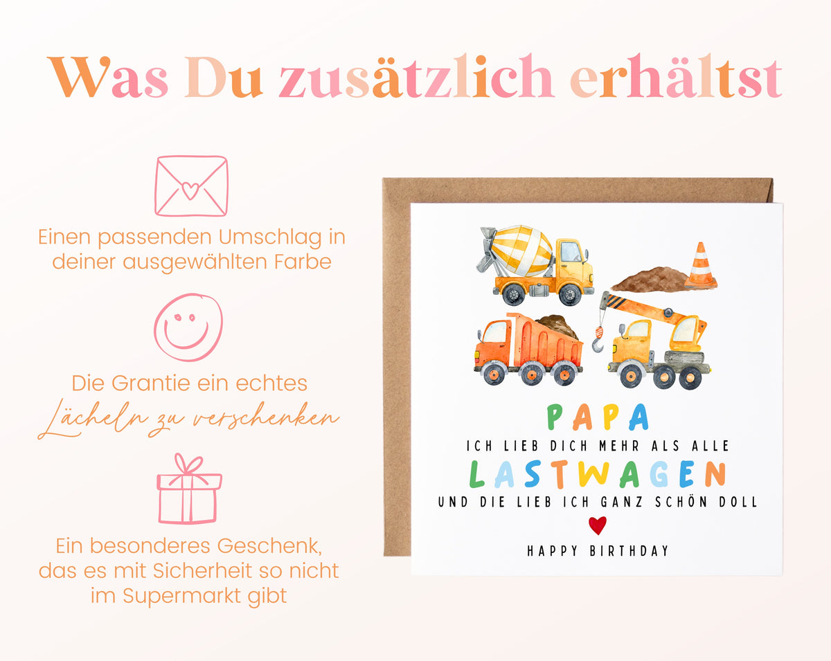 Geburtstagskarte Papa mit Lastwagen