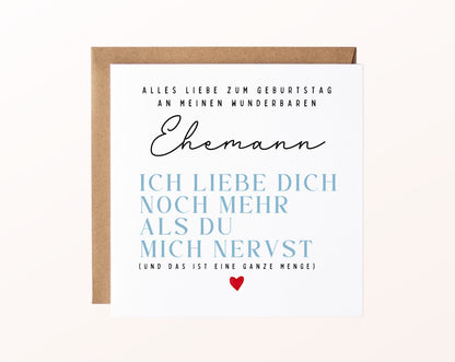 Geburtstagskarte Ehemann – Ich liebe Dich noch mehr