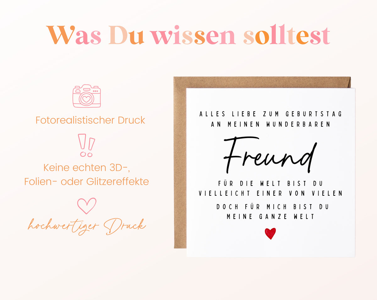 Geburtstagskarte Freund – Meine ganze Welt