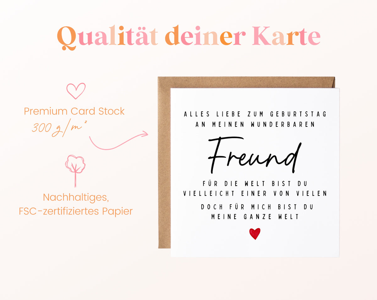 Geburtstagskarte Freund – Meine ganze Welt