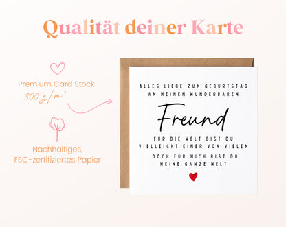 Geburtstagskarte Freund – Meine ganze Welt